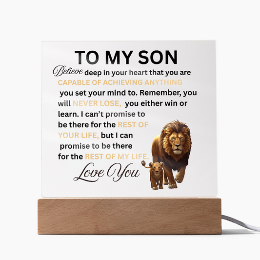 To My Son Personalized Acrylic Plaque